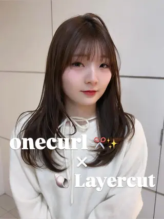 セミロング カラー 🤎韓国ヘア ベージュ まゆか🤎のヘアスタイル