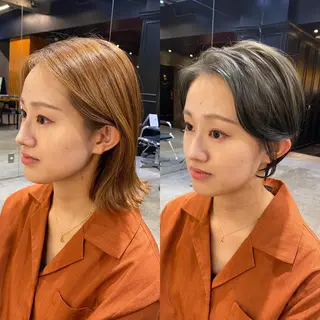 ショート カラー 透明感カラー🌿 グレージュ🐺陽介のヘアスタイル