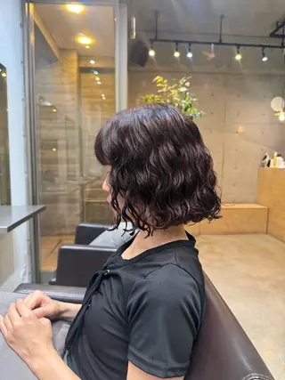 ミディアム 🌿朝5分でお洒落 パーマスタイル🌿のヘアスタイル