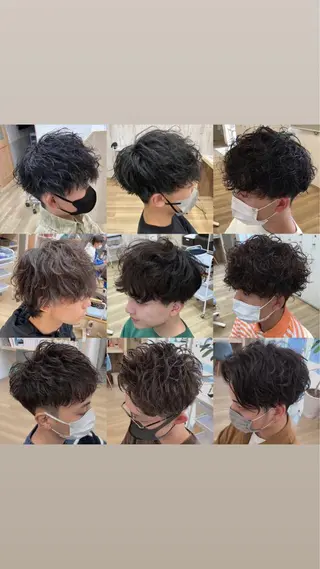 ミディアム パーマ メンズパーマ波巻き 🌳大森悠登🌳のヘアスタイル