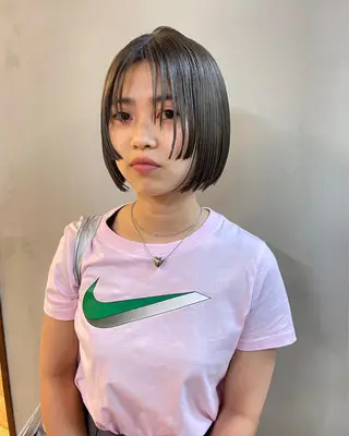 ミディアム カラー パーマ ヘアアレンジ メンズ キッズ ネイル マツエク・マツパ アイブロウ tatsumi/ボブ ウルフ/レイヤーのヘアスタイル