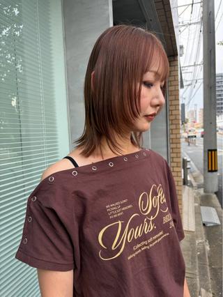 ミディアム カラー qpula クプラのヘアスタイル