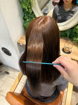 セミロング 🪐海外hair/パ ーマ/暖色/ミミ🌼のヘアスタイル
