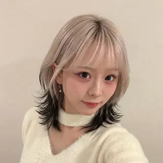 ショート ウルフカット×ハイ トーン職人🤍ゆうひのヘアスタイル