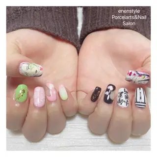 ミディアム ネイル 🐾enen style 🐾のネイルデザイン