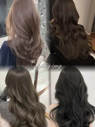 ロング 韓国ハイレイヤー 透明感カラー/くれはのヘアスタイル