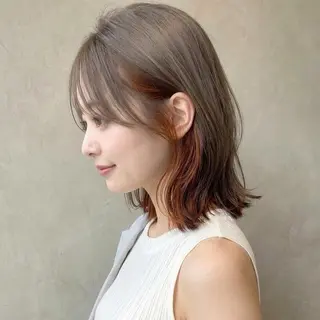 ミディアム インナーカラー◆ ダブルカラー◆ 上原のヘアスタイル