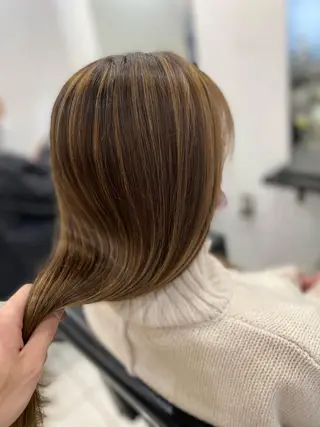 ロング カラー レイヤーカット 赤み消し　店長/大和のヘアスタイル