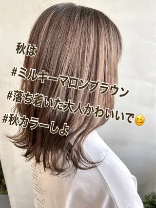 ミディアム カラー ヘアアレンジ ネイル マツエク・マツパ 夜23時まで予約🉑 reverieあきらのヘアスタイル