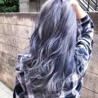 ロング カラー パーマ 髪質改善、エクステ 山口卓哉のヘアスタイル
