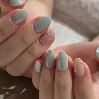 ネイル パラジェル*甘皮ケア 大人カジュアルのネイルデザイン