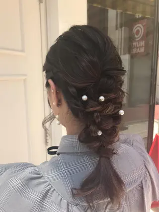 セミロング ヘアアレンジ Blanco Color&Careのヘアスタイル