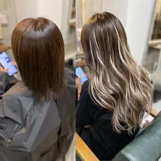 ミディアム カラー 🪽新宿 プルエクステ🫧のヘアスタイル