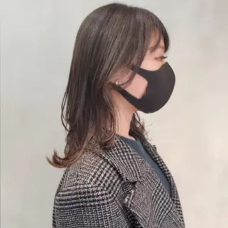 ミディアム 韓国レイヤー　 suzuのヘアスタイル