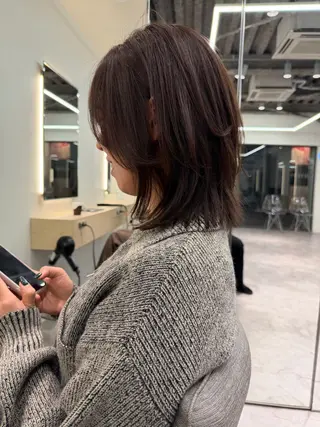 ミディアム カラー レイヤーボブ/ボブ 仲川和人のヘアスタイル