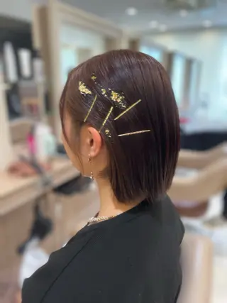 ショート ヘアアレンジ 韓国ヘアメイク🎀/ 縮毛矯正✨山本媛香のヘアスタイル