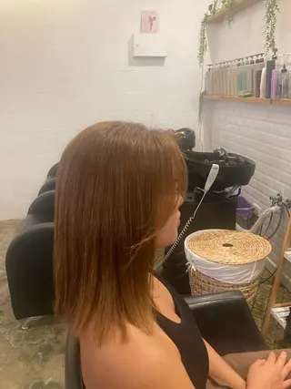 ミディアム カラー 鍋島 くるみのヘアスタイル