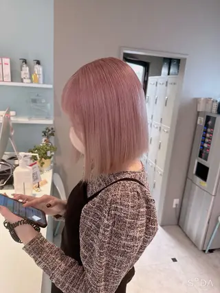 ショート カラー 韓国風艶カラー🪽 yuuna🪽🍨のヘアスタイル