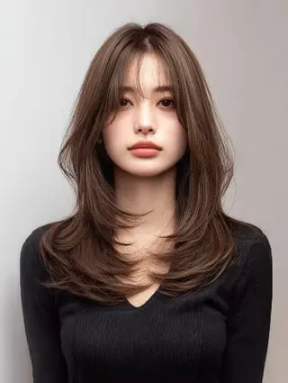 セミロング 絶対可愛い🍎透明感 カラーあります✨蕾祁のヘアスタイル