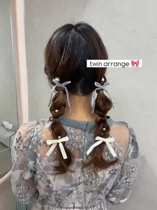 ヘアアレンジ monaヘアアレンジ 🎀/お呼ばれのヘアスタイル