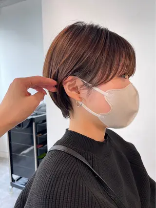 ショート 水田吉亮/髪質改善/ 縮毛矯正/レイヤーのヘアスタイル