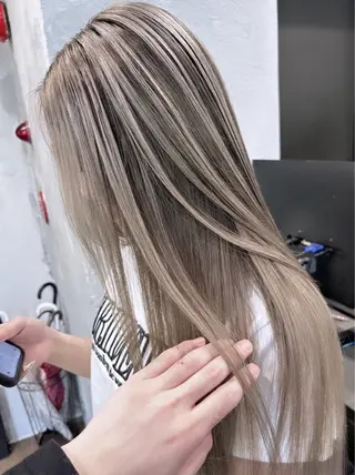 セミロング カラー ヘアアレンジ GiseL天神カラー 髪質改善/ブリーチのヘアスタイル