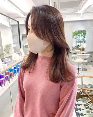 セミロング カラー 樫原裕二/似合わせ カット/透明感カラーのヘアスタイル