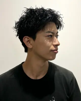 ショート パーマ メンズ 田中 遥陽のヘアスタイル