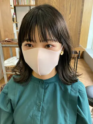 ミディアム カラー Hareru 豊田 修廣のヘアスタイル