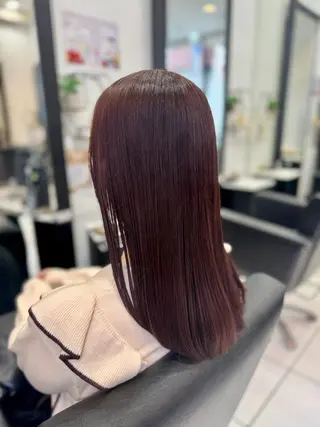 ミディアム YASU🍎CUT 赤系カラー/ヘアケアのヘアスタイル