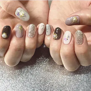 ネイル 渋谷／チップ長さ出し 👑アプレgel-xのネイルデザイン