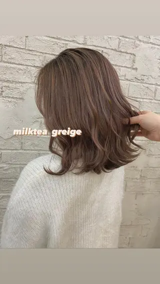 ミディアム カラー 小顔カット/艶 カラー特化♡MIHOのヘアスタイル