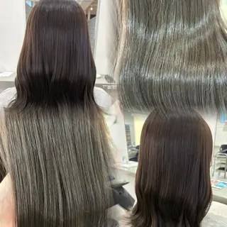 セミロング カラー ヘアアレンジ 透明感カラー/顔周り カット🌸サクラ🌸のヘアスタイル