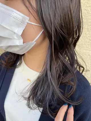 セミロング カラー コレットヘアー 田中アヤノのヘアスタイル