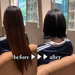 ミディアム カラー Lond roseのヘアスタイル