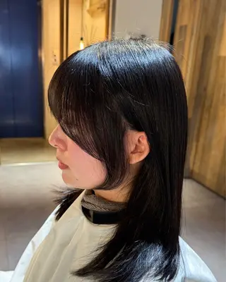 セミロング 艶髪/矯正/髪質改善 ヘアアレンジ/西梅田のヘアスタイル