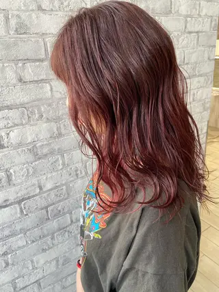 セミロング カラー Oopsレイヤー 加藤澄都のヘアスタイル