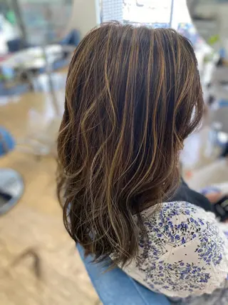 セミロング カラー ヘアアレンジ 松井 敬太郎のヘアスタイル