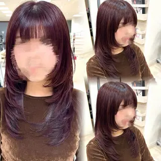 セミロング カラー 暖色/ブリーチカラー 🎀 M i k uのヘアスタイル