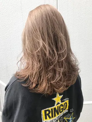 セミロング カラー パーマ ヘアアレンジ ITbyALBUM 中野店のヘアスタイル