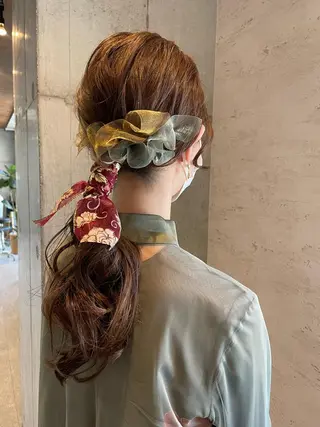 ロング ヘアアレンジ はやしほのか| マンツーマン美容師のヘアスタイル