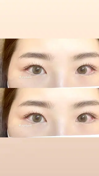 セミロング カラー パーマ ヘアアレンジ メンズ キッズ ネイル マツエク・マツパ アイブロウ 𝑹 eyelashのマツエク・マツパデザイン
