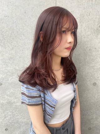 ロング カラー Saki/レイヤー/ 柔色カラー/顔まわりのヘアスタイル