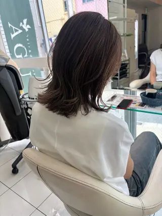 ミディアム ブリーチ透明感カラー /レイヤー👗しずかのヘアスタイル