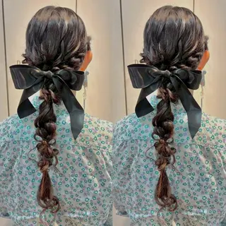 ロング ヘアアレンジ ヘアメ🎀ハイトーン 🩵エクステ🪄しほのヘアスタイル