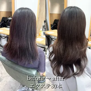 ロング ヘアアレンジ 縮毛矯正/シール エクステ/艶髪ひふみのヘアスタイル