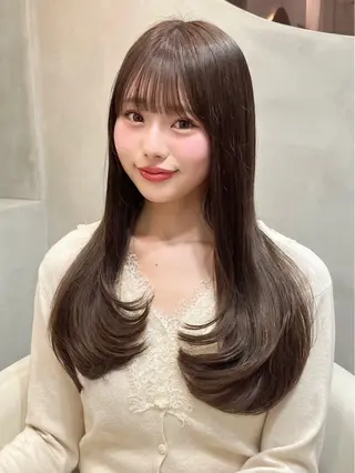 ロング カラー ヘアアレンジ 大宮縮毛矯正🩵 レイヤー 佐藤和のヘアスタイル
