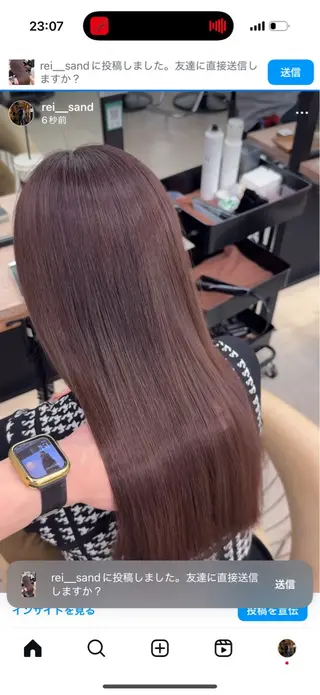 カラー 地毛風縮毛矯正/ボブ しがきれいのヘアスタイル