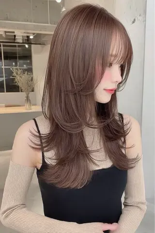 セミロング カラー 韓国×艶ハイトーンが かわいい✨️リオ🍒のヘアスタイル