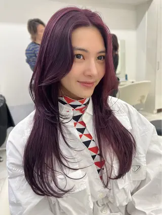 ロング リコ 渋谷 ハッシュカットのヘアスタイル